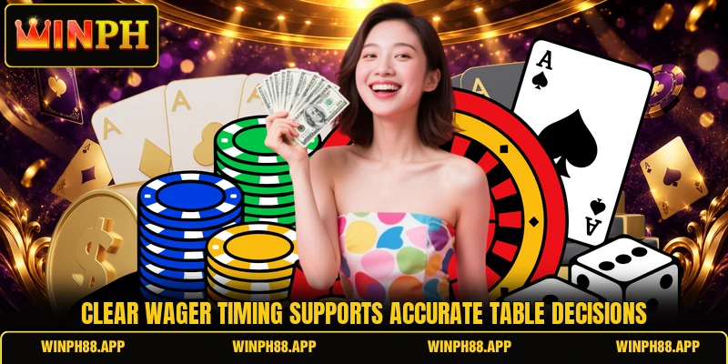 Clear wager timing supports accurate table decisions