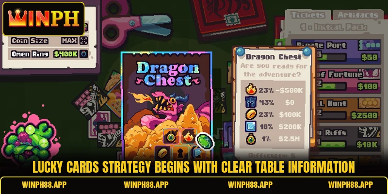 Lucky Cards strategy begins with clear table information