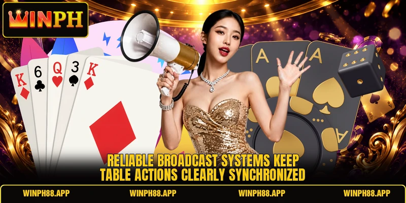 Reliable broadcast systems keep table actions clearly synchronized