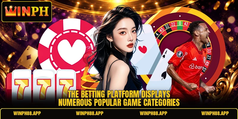 The betting platform displays numerous popular game categories