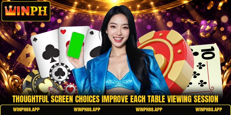 Thoughtful screen choices improve each table viewing session