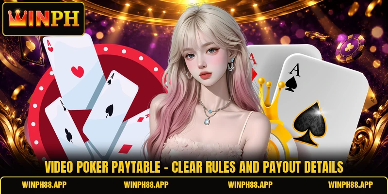 Video Poker Paytable - Clear Rules And Payout Details
